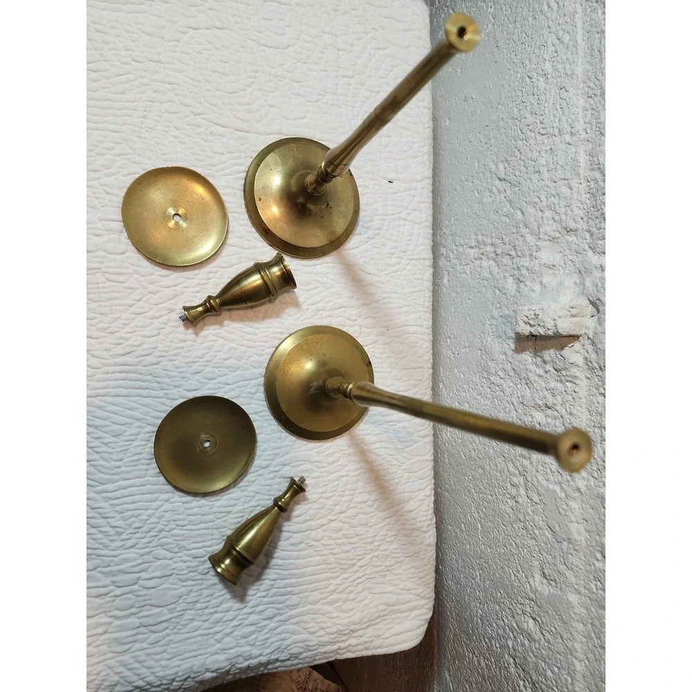 Pair of  Vintage Jarvie Style Brass Candlestick Holders 10.5